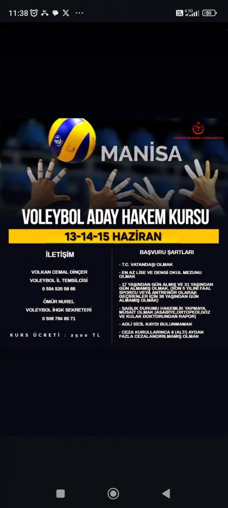 VOLEYBOL ADAY HAKEM KURSU