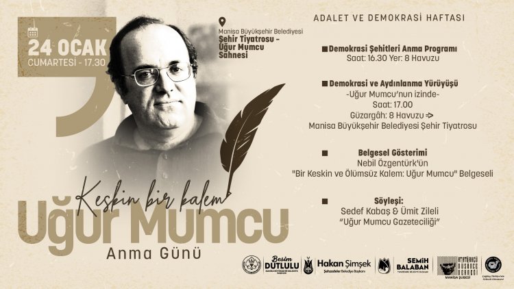 Araştırmacı-Gazeteci Uğur Mumcu Programlarla Anılacak