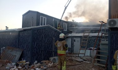 İşçi Konteynerinde Çıkan Yangın Kontrol Altına Alındı