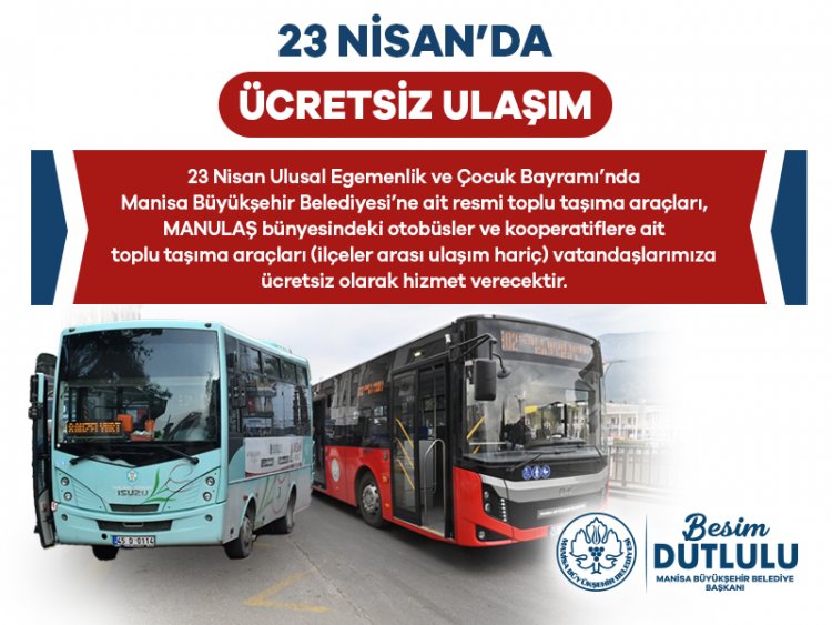 Bayram’da Ulaşım Ücretsiz Hizmet Verecek
