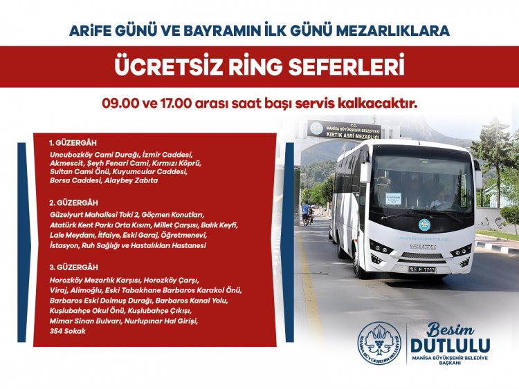 Büyükşehir Bayramda Mezarlıklara Ücretsiz Ulaştıracak